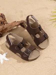 Borken Sandals, Dual Buckle Soft Wood Sole, Retro Breathable Anti-Slip Unisex Summer Shoes, Indoor & Outdoor Wear, Adjustable Fit