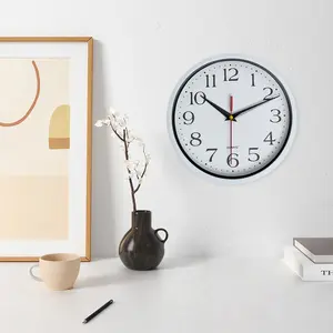 1 Silent Wall Clock, Modern White Decorative Wall Clock, Battery Operated Clock, Battery-Powered Quartz Clock (Batteries Not Included) - Suitable for Living Room, Bedroom, Kitchen, Dining Room, Office Decoration, Birthday Gift