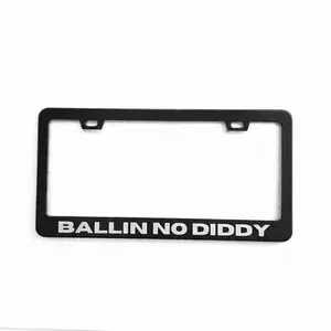 Black Stainless Steel BALLIN NO DIDDY License Plate Frame | Funny Meme Car Decor