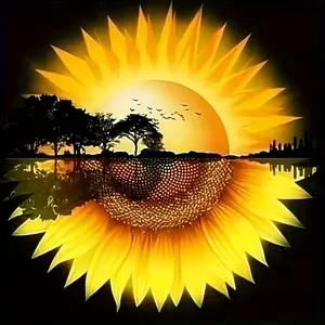 Sunflower Pattern DIY Diamond Arts Colorful Painting Kit without Frame, DIY 5D Diamond Arts Colorful Painting Kit, Wall Art Decor for Home