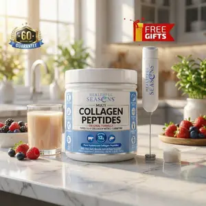 Multi Collagen Peptides + L-Carnitine | For Healthy Hair, Skin & Nails + Free Frother