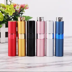 8ml Perfume Glass Lined Metal Aluminum Refillable Perfume Atomizer Perfume Dispensing Spray Bottle
