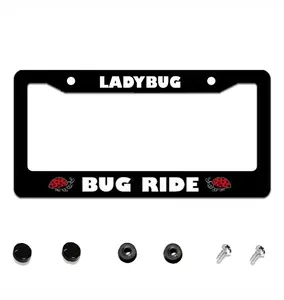 Lady Bug License Plate Frame Cute Red Beetle Pattern For Car Accessory Aesthetic Cute Vehicle Ornament For Women Girls Ladybird Decor Auto no2 – FASTSHIPPING