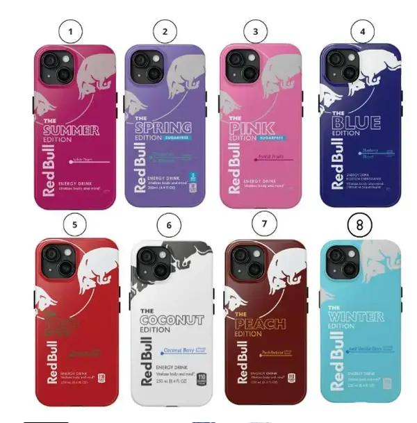 Drink Edition Redbull Collection – Premium Tough Phone Case 2026 HY827 Phone Case Suitable for iPhone 17-11 Pro MaxPlus and Samsung Galaxy S23-25
