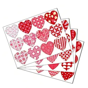 48pcs Heart Stickers for Valentine's Day Mother's Day Wedding Birthday Love Labels, Envelope Gift Packaging Decorations, Teacher Easter Gifts