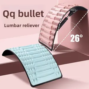 Ergonomic Lumbar Back Stretcher with Q-Elastic Soft Glue, Foldable Spinal Decompression Device with Spring-Assisted Traction for Posture Correction and Home Fitness Recovery