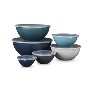 12-PIECE NESTING MIXING BOWL SET WITH LIDS – BLUE KITCHEN PREP & STORAGE BOWLS