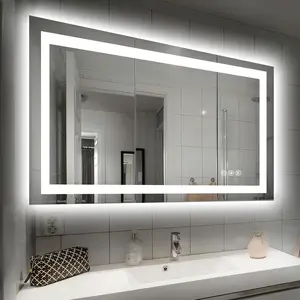 40X32 LED Bathroom Mirror with Lights, Anti-Fog, Dimmable, Backlit + Front Lit, Smart Bathroom Vanity Mirror, Memory Function, Shatterproof, Tempered Glass (Horizontal/Vertical)
