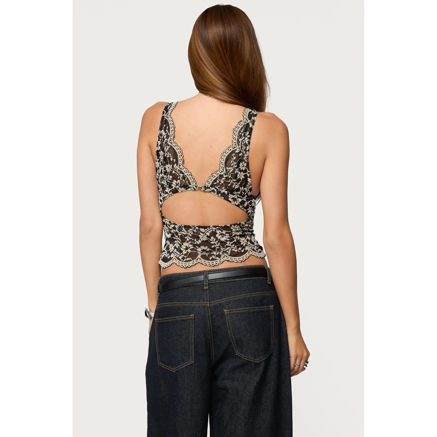 Araura Lace Velvet Floral Top - TikTok Shop