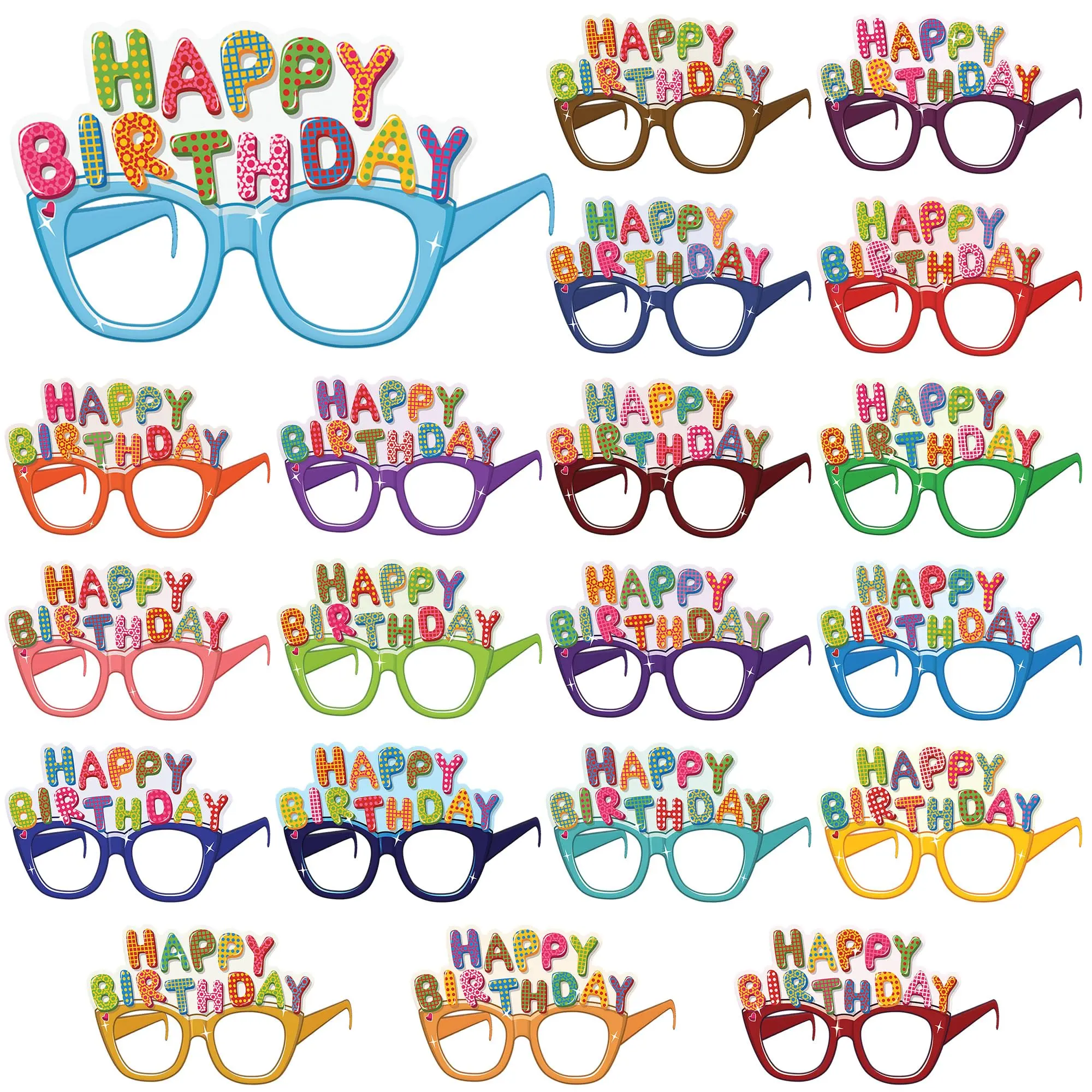 PixiPy Premium Photobooth Props Set - 20 Colorful No-Glitter Paperboard Party Supplies, Glueless Durable Easy-to-Use Glasses, Masks, Half-Masks, Party Favor Accessories for Birthday, Festival Photos