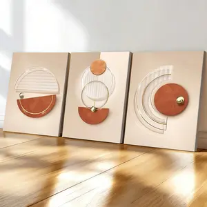 3. Counting wooden frame canvas, fashionable geometric art poster, Wooden Wall Art, abstract art decoration, exquisite living room decoration, Modern Home Decor, modern art suitable for bedrooms, offices, and corridors.