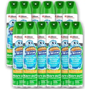 , Scrubbing Bubbles Multipurpose Bathroom Cleaner & Disinfectant Aerosol, 25 Oz (Pack of 12)