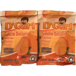 D Gari Pack of 2 Mango Gelatin 4.2oz, Prepare with Water, Quick Snacks, Mango Dessert, Gelatin, Mix, Mexico, Powder