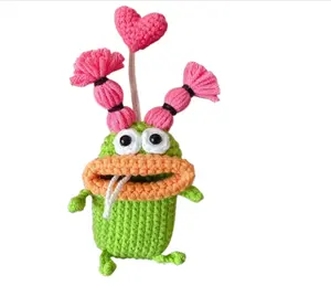 Handmade Crochet Key Case/Holder, Novelty Crochet Sausage Mouth Car Key Case, Cute Hand Knit Yarn Crochet Key Cover