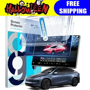 Halloween Gift - For Tesla Model Y/3 Matte Screen Protector 15" HD, 9H Tempered Glass with Auto Alignment Kit (Model Y 2020-2024, Model 3 2017-2023)