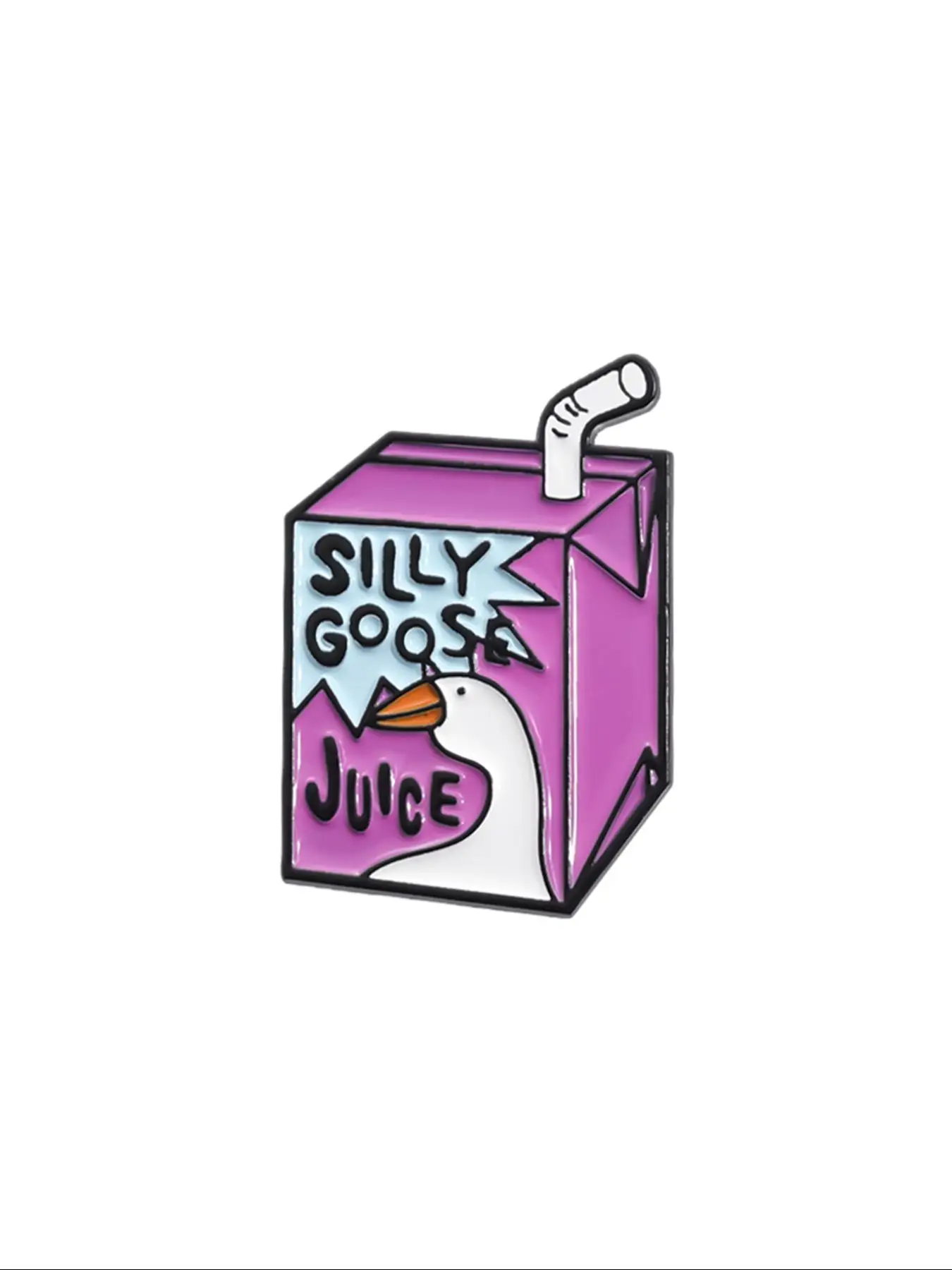 Unisex Cartoon Milk & Goose & Letters Design Brooch, Cute Fashion Alloy Badge for Daily Clothing Decor, Trendy All-match Kawaii Accessories As Birthda