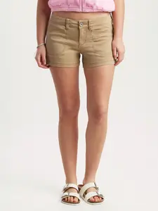 Delaney 3.5” Women’s Stretch Shorts – Low-Rise Twill Summer Shorts with Pockets, Soft Cotton Blend for Everyday Wear