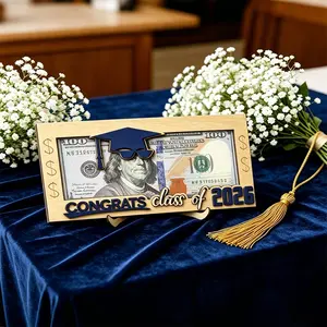 Unique Wooden Cash Wallet Gift Box for Graduation, Creative Party Supplies, Photo Booth Props, DIY Photo Decor, Festival Decoration