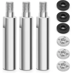 Angle Extension Shaft Connecting Rod, M10 Hole 80mm Extension Shaft Stainless Extension Shaft for 100 Type Angle, 3 Pcs