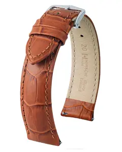 Hirsch DUKE Honey Alligator-Grain Leather Watch Strap