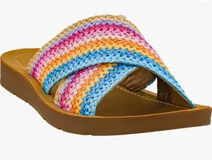 Corky's Dig It Rainbow Sandal Slide - Slip-On Women's Shoe Walking Shoes Footwear Summer Stylish Comfort Wedge beach glamorous party