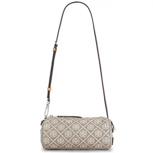 Tory Burch T Monogram Utility Cylinder Bag in Gray
