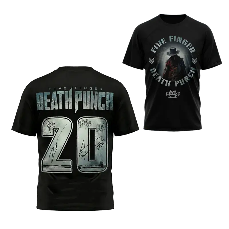 Five Finger Death Punch 20Th Anniversary Tshirt Ffdp Signature Graphic Tee, Hoodie, Fashion Cotton, Full Colors, Full Sizes, For Men, For Women