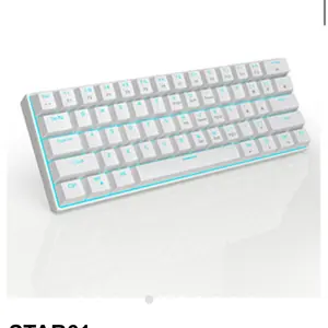 MageGee Star61 60% Layout Keyboard with Hot-Swap 3-Pin Switches, LED Backlit, and Type-C Connection - Audio