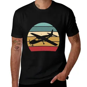 Airplane Pilot Mens T Shirts Cotton Short Sleeve T-Shirt Crew Neck Tees Casual Shirt