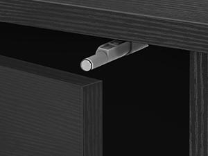 DWVO Black TV Stand with LED Lights and Power Outlet, Modern Entertainment Center for 55/60/65 Inch, Media Console Table TV Cabinet with Storage, Universal TV Stand for Living Room