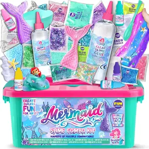 Summer Gift Mermaid Slime Kit ‍️ | DIY Shimmer Glitter Slime Set for Kids Ages 8–12 | Fun Creative Gift & Play Toy