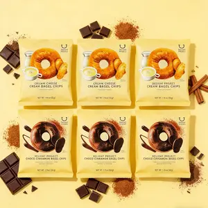 DELIGHT PROJECT Korean Cream Soup Bagel Chips 6-Pack Combo - 3x Original Cream Soup Flavor & 3x Chocolate Cinnamon Flavor - Crispy Snack Bags 55g Each Crunchy Creamy Sweet