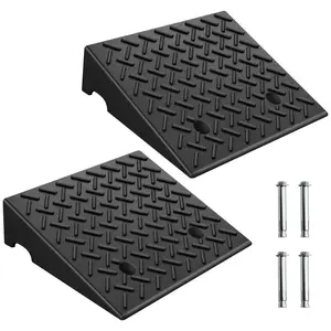KROAK Curb Ramp, 5"/6" Rise Rubber Driveway Ramps, Heavy Duty 8818 lbs Weight Capacity Threshold Ramp, Curbside Bridge Ramps for Car Trailer Motorcycle Bicycle Lawnmowers