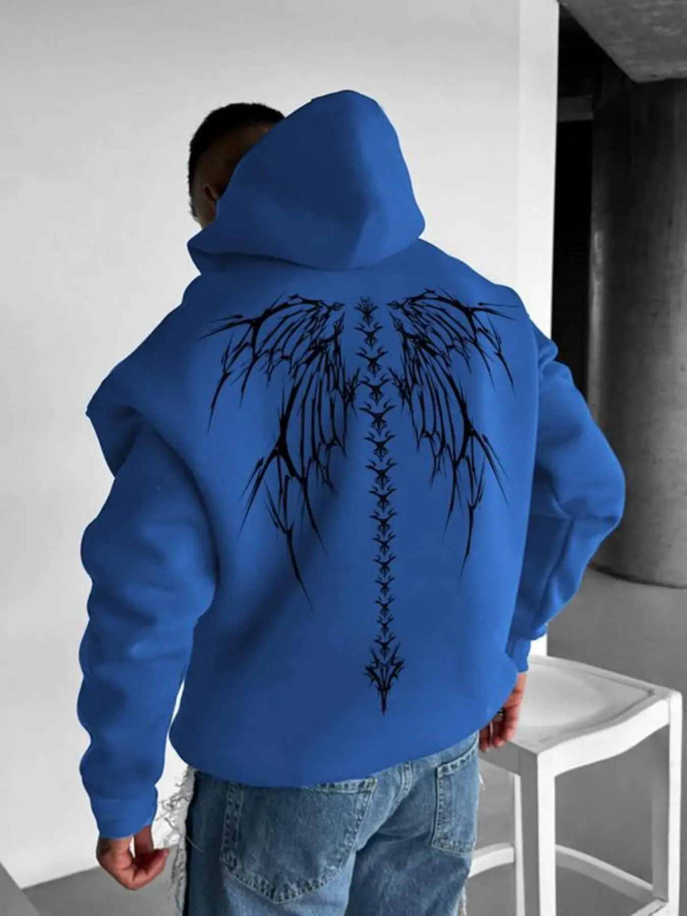 Cyber Sigilism Fallen Angel Wings Hoodie | Opium Core Aesthetic