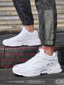 New Men's Thick-Soled Mesh Breathable Round-Toe Lace-Up Dad Sneakers treadmill wear Shoe Running beginner  running  shoes