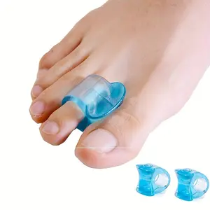 Blue Soft Silicone Toe Separators, Foot Correction, Toe Covers, Silicone Shoe Insoles, 2pcs, Comfortable and Durable