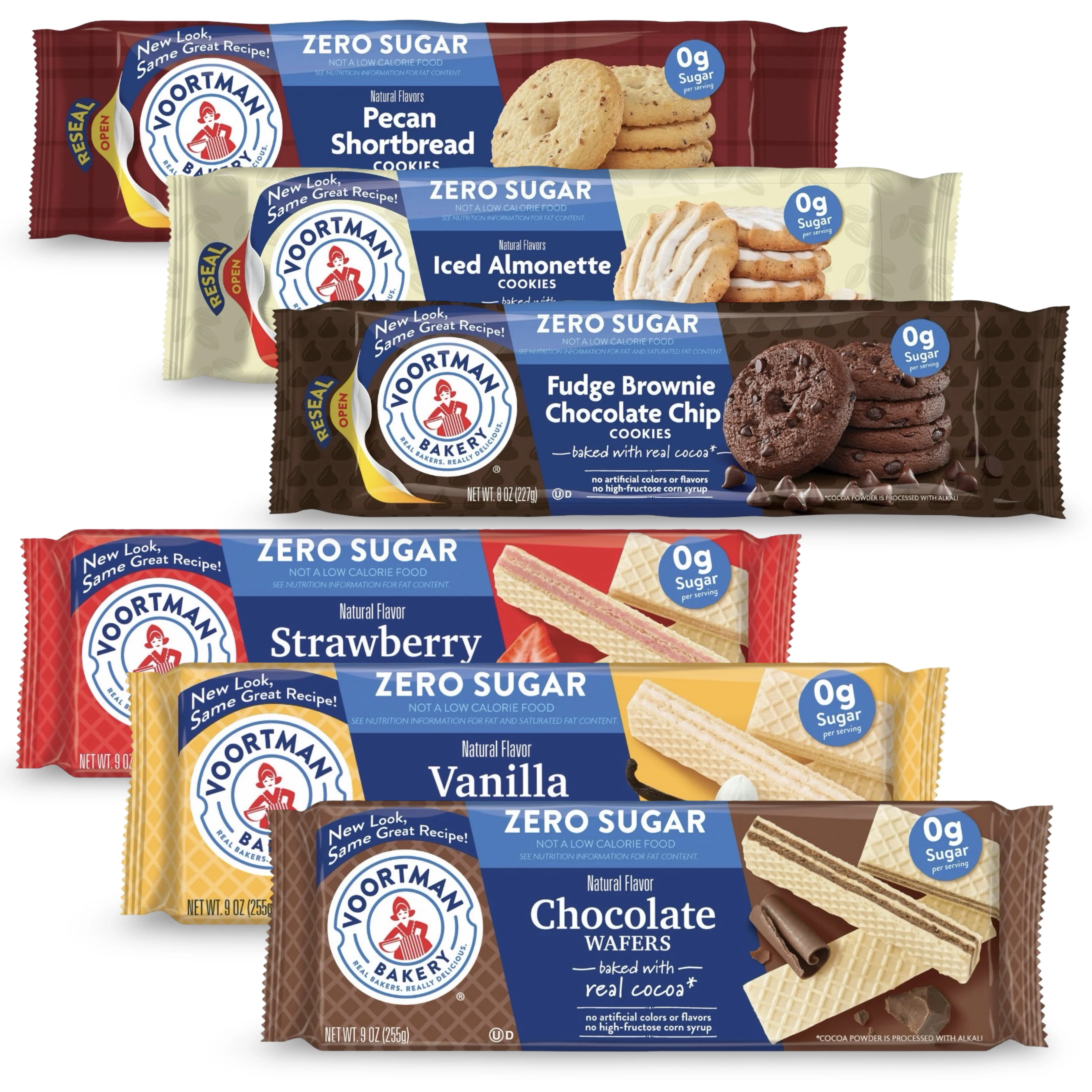 Voortman Sugar Free Cookies & Wafers Variety Surprise Pack – 3 Unique Cookies & 3 Unique Wafers | 6 Pack Rotating Flavors