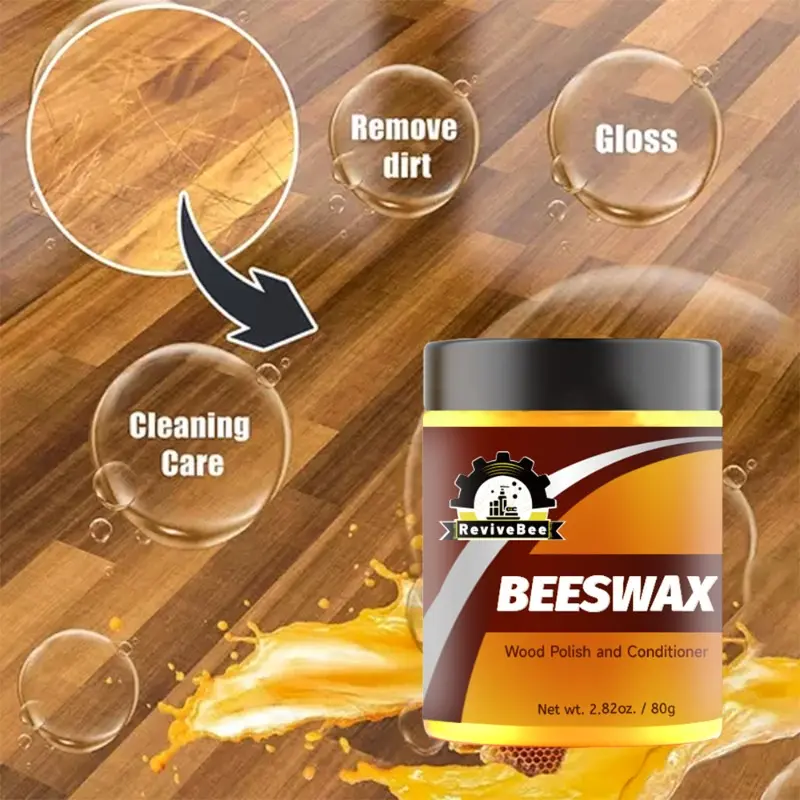 Polishing Beeswax Conditioner, Polishing Agent, for Natural Wood, Cleans and Removes Dirt, Nourishes and Maintains Wooden Furniture and Floors, Restores Natural Wood Luster, Prevents Dust and Cracking for Long-lasting Wood Protection