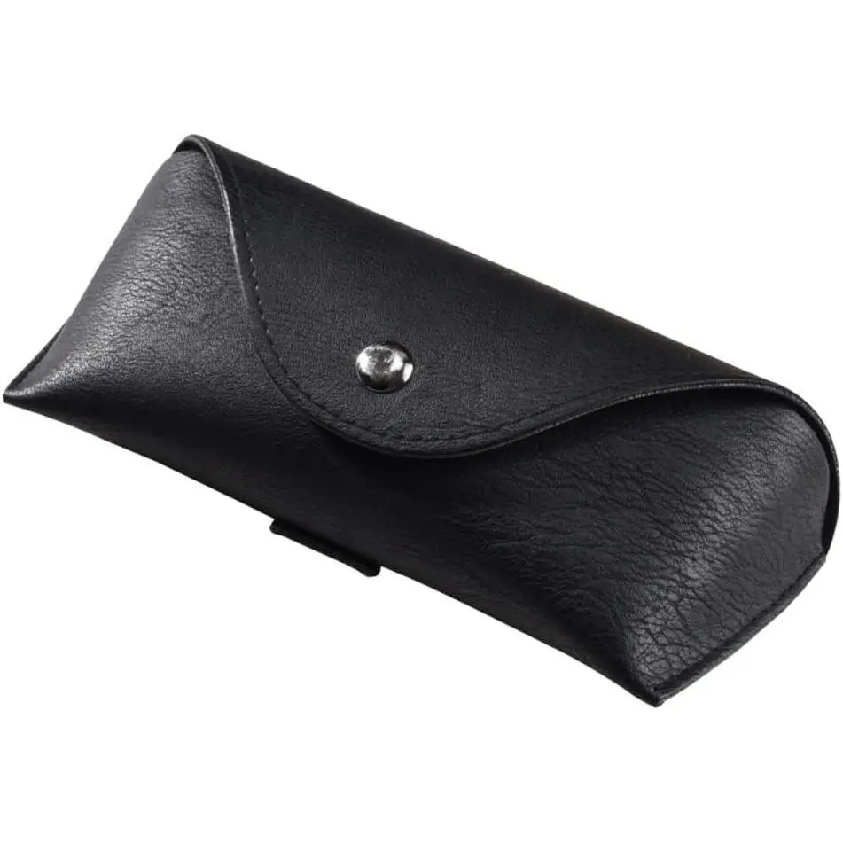 Portable Waist PU Leather Eye Glasses, Sunglasses Box Case Black Cover, Folding Sunglasses Case Wearing on Belt Cases