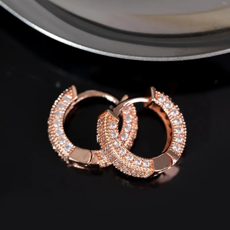 Rose Gold   White Diamond (1 pair)