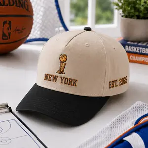 New York Basketball Champions Hat, NYC Basketball Cap, Embroidered Trophy Baseball Cap, New York Sports Fan Hat, Adjustable Dad Hat, Basketball Lover Gift