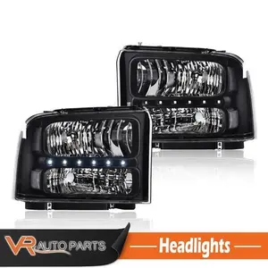 Pair Headlight LED DRL Headlamp Replace Fit For 05-07 F250 F350 F450 Super Duty