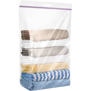 20 Gallon  Storage Bags, Pack of 3, Clear Plastic Storage Bag with Carry Handle, 24 x 32 Heavy Duty Ziplock Storage Bag Resealable Large Zipper Bag for Moving, Bedding and Travel, 4 Mil Thick