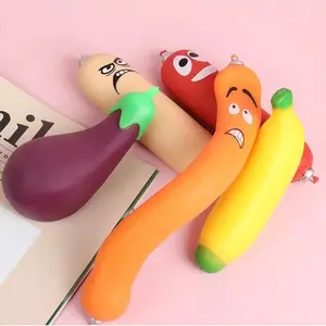 Stretchy Vegetable & Fruit Squeeze Toys, Slow Rebound Squishy Stress Relief Toys, Realistic Food-Shaped Fidget Toys for Anxiety Relief, Novelty Decompression Toys for Kids & Adults