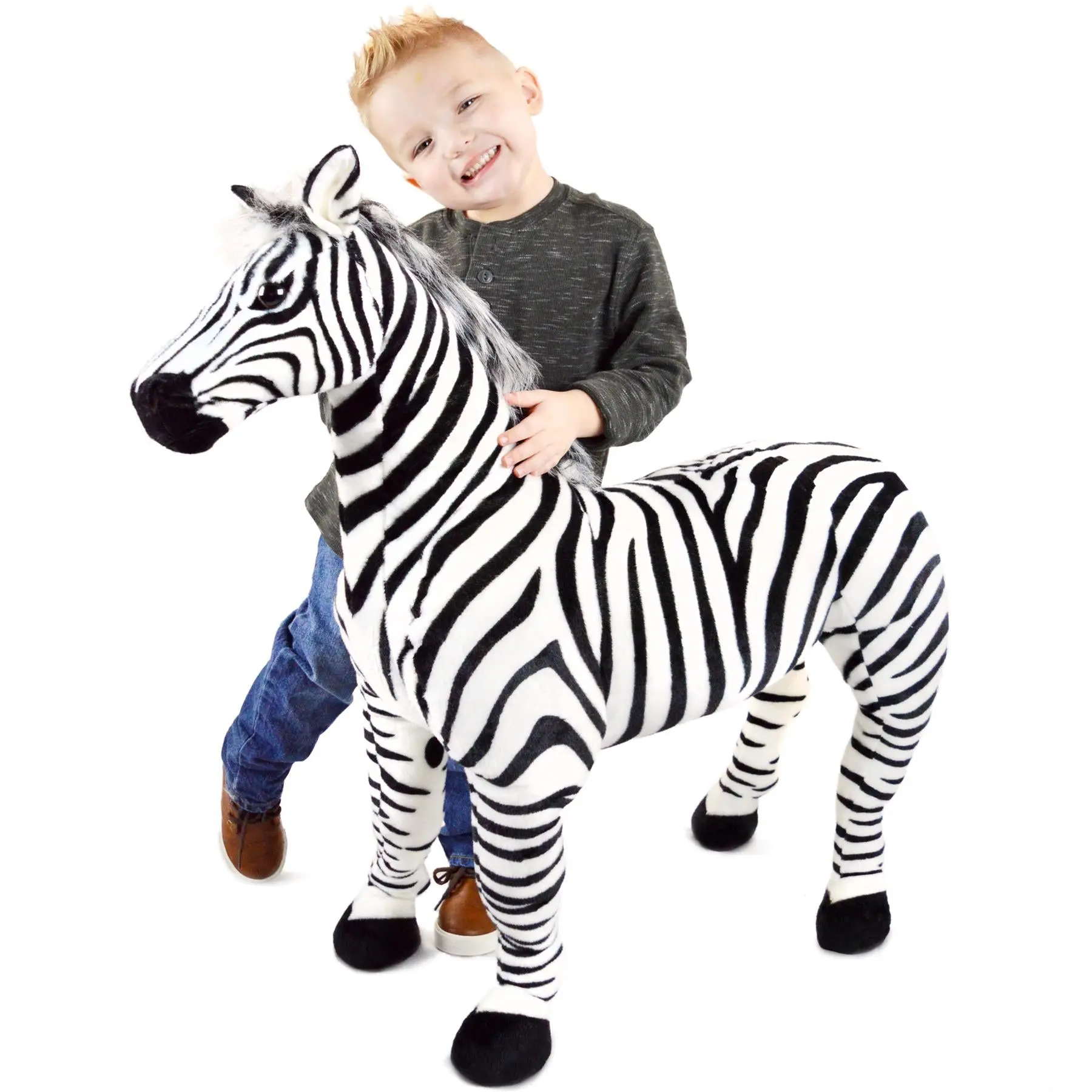 Zelassie The Zebra | 31 Inch Stuffed Animal Plush | By TigerHart Toys