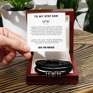 Bracelet for Step Son, Gift for Step Son on His Birthday, Step Son Bracelet Gift, Graduation Gift