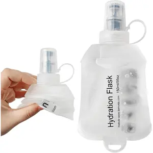 150ml Soft Flask, Soft Water Bottle for Hydration Packs, Running, Hiking, Cycling and Climbing - White