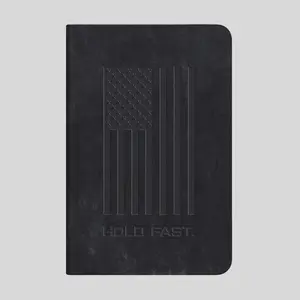 HOLD FAST Men's Faux Leather Journal - Black, 5.75" x 8.5" x 0.75", 192 Lined Pages, for Bible Study Notes, with Inspirational Quotes