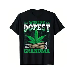 The coolest grandma in the world 420 hemp leaf print T-shirt, cotton, round neck, machine washable, regular fit, comfortable and stylish