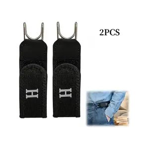 Tactical Metal Hook Elastic Web Belt (Unisex) - Patented No - Buckle Invisible Design |   Soft Adjustable Side belt Fashion Gift